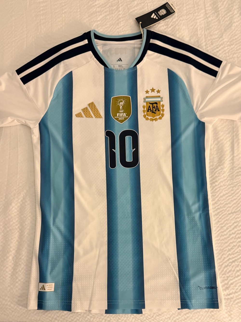 Adidas Argentina Lionel Messi White (Home) “Pitch Version” Soccer Jersey (NEW) - Picture 5 of 16